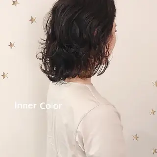ミディアム カラー 市川 千夏のヘアスタイル