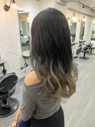 セミロング カラー パーマ ヘアアレンジ メンズ キッズ ウルフレイヤーカット /チヒロのヘアスタイル