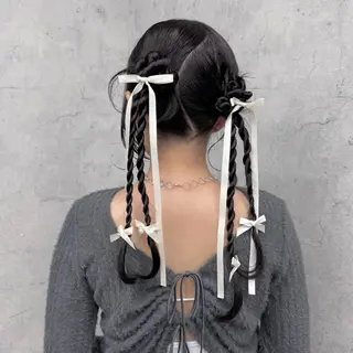 ロング ヘアアレンジ JUNSHIN🦋 ヘアセット／カラーのヘアスタイル