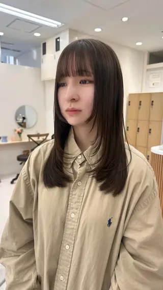 セミロング カラー 🪭risa 暖色/レイヤー🪭のヘアスタイル