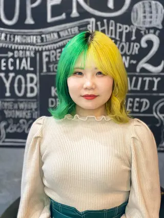 セミロング カラー 加藤 琢也のヘアスタイル