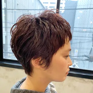 ショート パーマ 落合 優樹のヘアスタイル