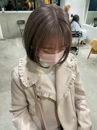 ショート カラー ヘアアレンジ ミニボブ/ブリーチ 🌈MISATOのヘアスタイル