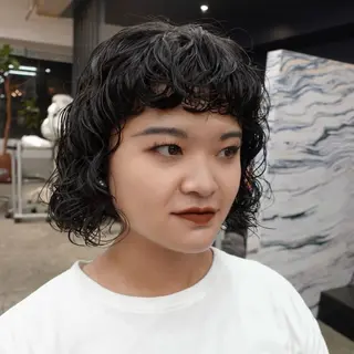 ショート パーマ ヘアアレンジ 🌐サトウ リョウ🌐のヘアスタイル