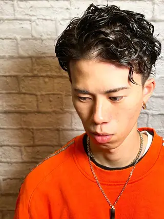 ショート カラー パーマ ヘアアレンジ メンズ メンズカット/パーマ 山崎航平💈のヘアスタイル