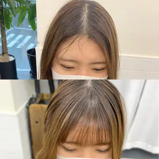ミディアム カラー パーマ ヘアアレンジ メンズ キッズ ネイル マツエク・マツパ アイブロウ レイヤーカット 🌿透け感カラーのヘアスタイル