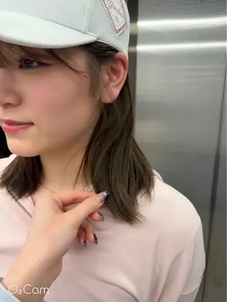 ミディアム カラー Nico☺︎🎀YU パーマ/ブリーチのヘアスタイル