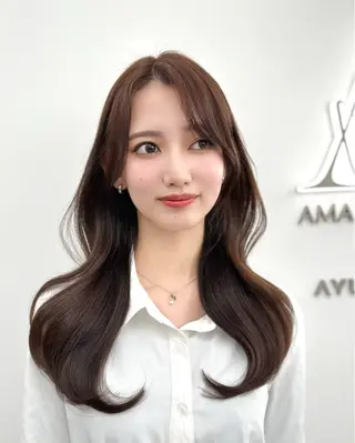 セミロング 前髪顔まわりカット 🌈中村海聖のヘアスタイル