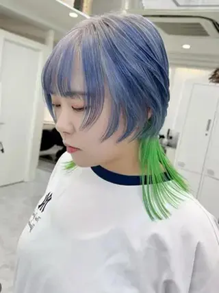 ミディアム カラー 女性専用サロン梅田 髪質改善カラーakiのヘアスタイル