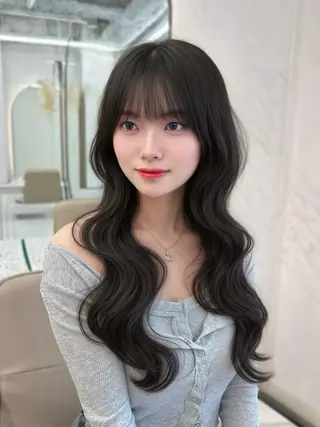 ロング のり🐼顔まわり/ 韓国/レイヤーカットのヘアスタイル