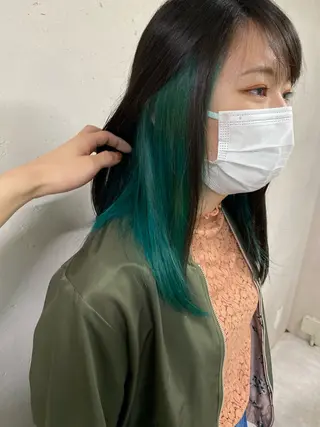 ロング カラー 中目黒ブリーチカラー ボブ橋本青輝のヘアスタイル