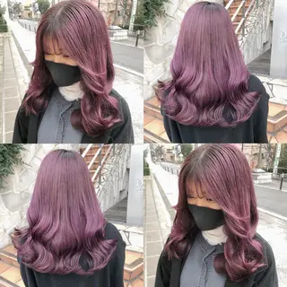ロング カラー ヘアアレンジ メンズ キッズ 💟Chloe原宿店 🩶ハイトーンのヘアスタイル