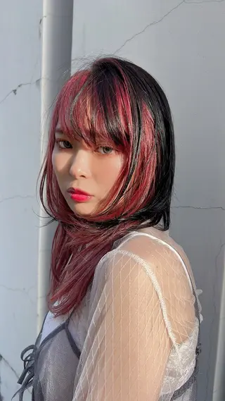 ロング カラー 譜久島 かりんのヘアスタイル