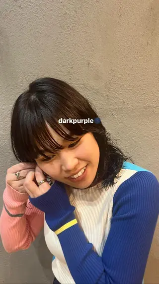 ミディアム カラー パーマ 目黒 彩花のヘアスタイル