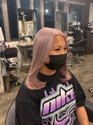 ミディアム カラー ハイトーン 横浜💞ミオのヘアスタイル