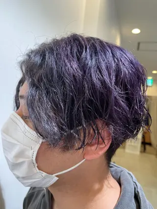 ショート カラー メンズ 由比藤理子 ブリーチカラー🌈のヘアスタイル