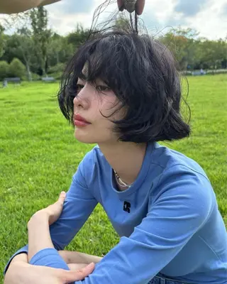 ショート パーマ Yuzu️🫧/艶髪 カラー/韓国ヘアのヘアスタイル