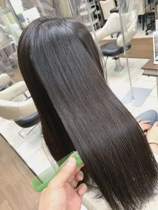 ロング パーマ ブリーチでもできる 縮毛矯正相原慎🌈のヘアスタイル