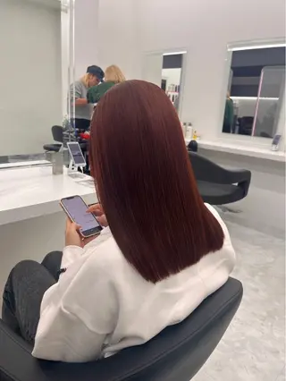 セミロング まろっと艶感ブラウン ベージュ🤍まなかのヘアスタイル