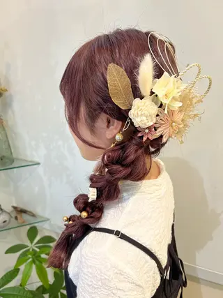 ヘアアレンジ ブリーチしない暖色 カラー🥀杉 優菜のヘアスタイル