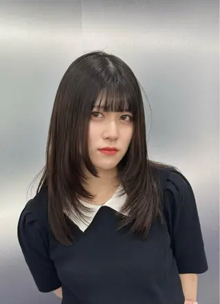 セミロング レイヤー・巻き髪 特化♡ヒディ♡のヘアスタイル