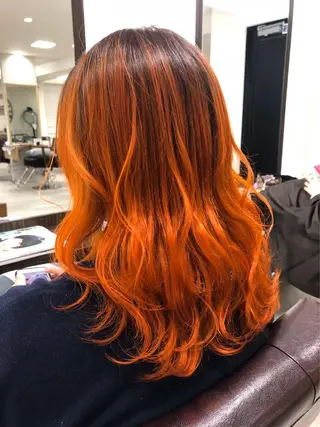 セミロング カラー YUDA 湯田のヘアスタイル