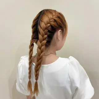 ロング ヘアアレンジ ワタナベ リリコのヘアスタイル