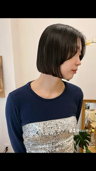 ショート カラー 西山 紗耶香🪽 透明感カラー/ボブのヘアスタイル