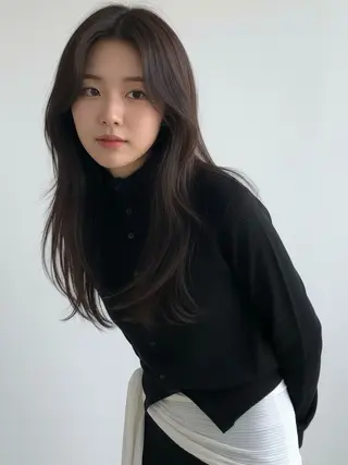 セミロング カラー 韓国レイヤーカット 🫧大阪梅田レイヤーのヘアスタイル