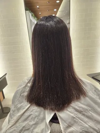 セミロング パーマ 💜艶髪カラー💜 🎶富川美希🎶のヘアスタイル
