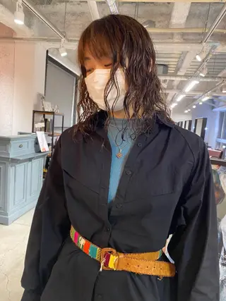 ミディアム パーマ KOOKI スティードトーキョーのヘアスタイル
