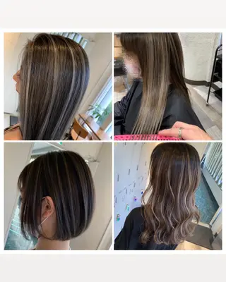 ミディアム カラー ブリーチ特化／ハイト ーン／ホワイトカラーのヘアスタイル