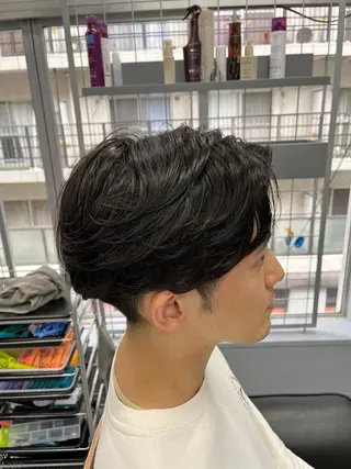 ショート パーマ メンズ 池袋メンズパーマ フェード純平のヘアスタイル
