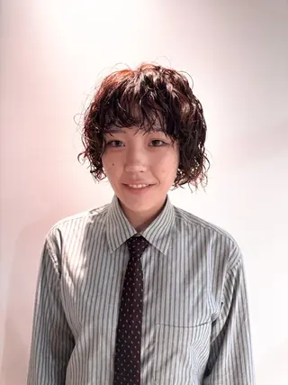 ショート パーマ ハイトーン/パーマ 大名 sakiのヘアスタイル