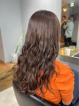 ロング カラー パーマ 【表参道】Ruri デジタルパーマのヘアスタイル