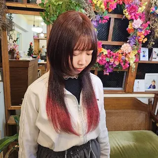 ロング カラー あべかりん/原宿 /マツパ/ハイトーンのヘアスタイル