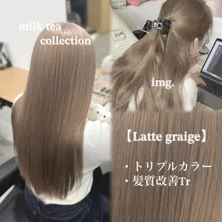 ロング カラー NAMI🤎ブラウン &ミルクティー🤍のヘアスタイル