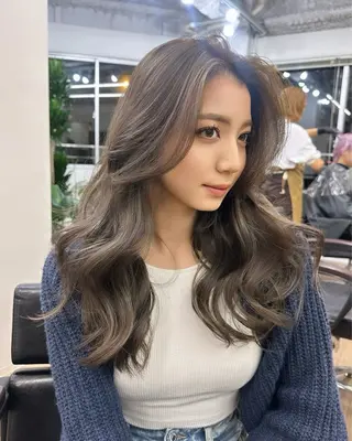 ロング カラー 韓国風×透明感カラー 髪質改善オタベシンヤのヘアスタイル