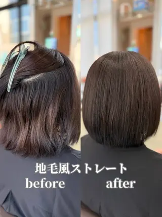 ショート 新井優馬｜縮毛矯正/ 地毛風ストレートのヘアスタイル