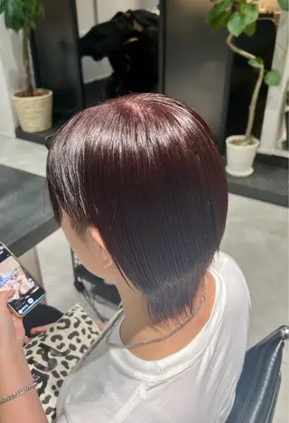 ショート カラー 和夢/メンズカット/ パーマ/ハイトーンのヘアスタイル