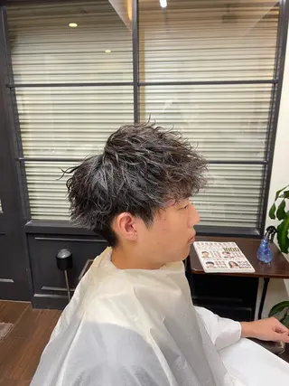 ショート パーマ メンズ 髪質改善/堀江 ケアカラーtoshiのヘアスタイル