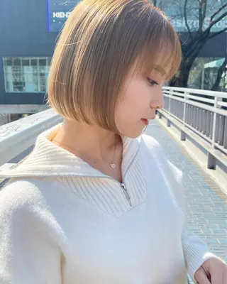 ショート カラー 縮毛矯正/髪質改善 表参道/千田大地のヘアスタイル