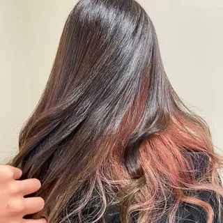 セミロング カラー ヘアアレンジ ワタナベ リリコのヘアスタイル