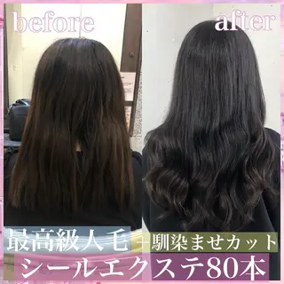 ロング カラー パーマ ネイル マツエク・マツパ アイブロウ 八巻 晴香のヘアスタイル