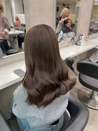 セミロング カラー 💖札幌カラー 指名No.1💖玲奈のヘアスタイル