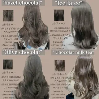 セミロング 外苑前NO.1艶髪 透明感カラーのヘアスタイル