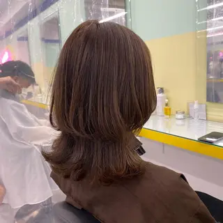 セミロング カラー ヘアアレンジ mai🍑暖色カラー /レイヤー💖のヘアスタイル