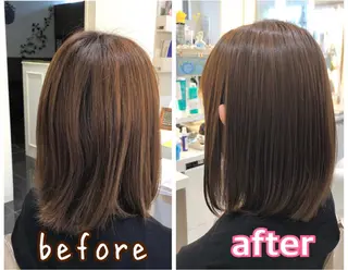 ミディアム パーマ 安井　昴 💫ブリーチ縮毛矯正のヘアスタイル