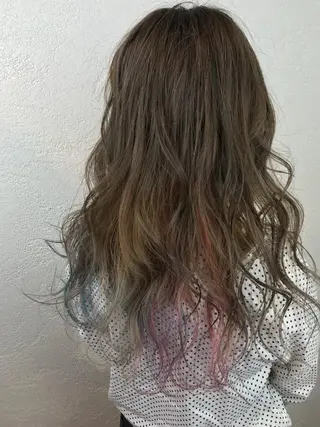 ロング カラー デザインカラー🌈 高木リョウのヘアスタイル