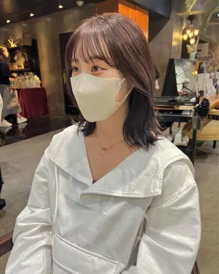 セミロング カラー haco＋所属・圧倒的デザイン力 店長🎨RENAのヘアスタイル